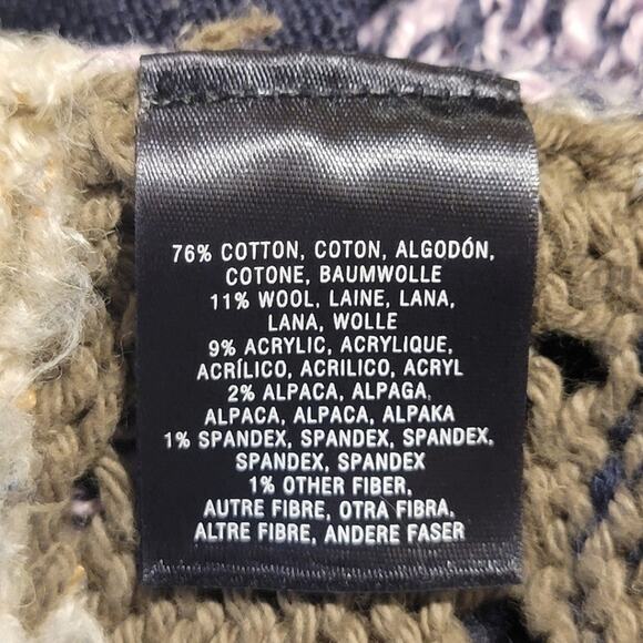 Anthropologie Sleeping on Snow Camo Print Cardigan Sweater Green Cream Cozy XS - Picture 14 of 16